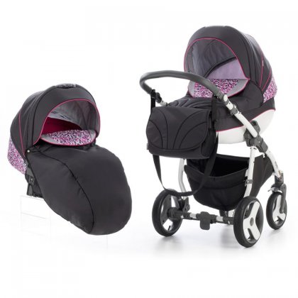 Коляска Tutis Zippy Mimi Plus Эксклюзив 2 в 1 графит/малиновый орнамент