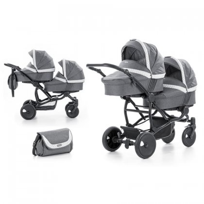 Коляска для двойни Tutis Zippy Terra 3 в 1 206/серый лен/светло серый