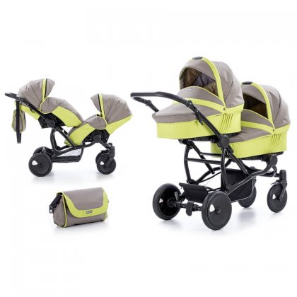 Коляска для двойни Tutis Zippy Terra 2 в 1 201/лайм/светло серый