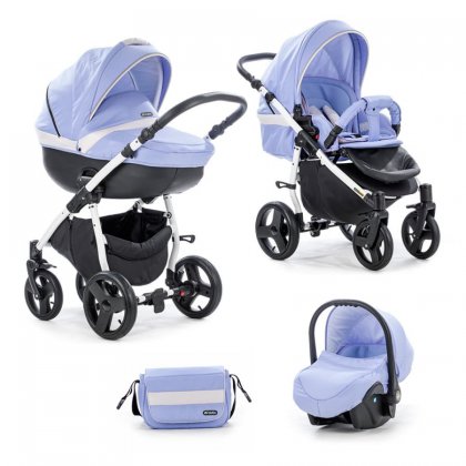 Коляска Tutis Zippy New To-To 3 в 1 441 Белая рама св. сиреневый/беж