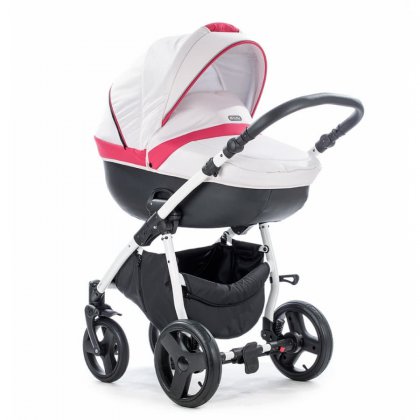 Коляска Tutis Zippy New To-To 3 в 1 446 Белая рама молочный/красный