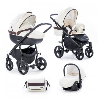 Коляска Tutis Zippy New To-To 3 в 1 443 Черная рама молочный/шоколад