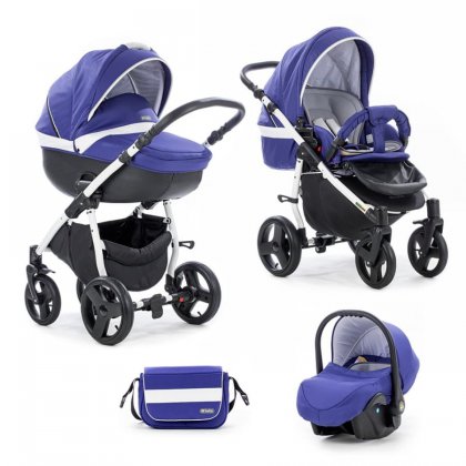 Коляска Tutis Zippy New To-To 3 в 1 440 Белая рама т. фиолет/белый