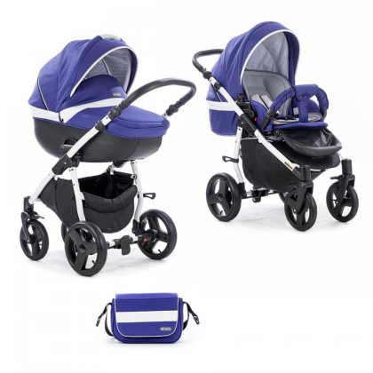 Коляска Tutis Zippy New To-To 2 в 1 440 Белая рама т. фиолет/белый