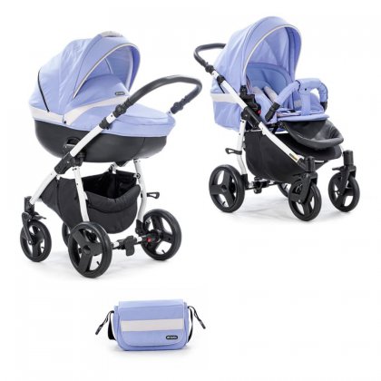 Коляска Tutis Zippy New To-To 2 в 1 441 Белая рама св. сиреневый/беж