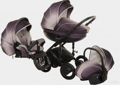 Коляска Tutis Pia + база Isofix 3 в 1 platina