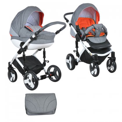 Коляска Tutis Zippy Mimi Plus Эксклюзив 2 в 1  727БР лен/оранж/орнамент