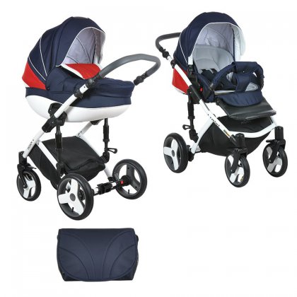Коляска Tutis Zippy Mimi Plus Эксклюзив 2 в 1 795БР темно-синий/белый/красный