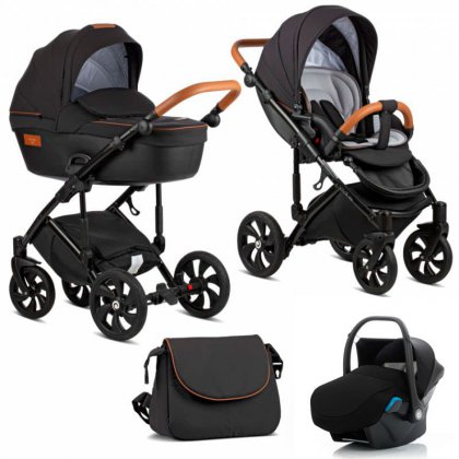 Коляска Tutis Viva Life 2019 3 в 1 070/2 Чёрный муар + Кожа Антрацит