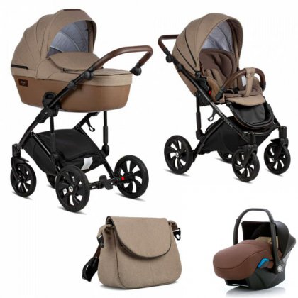 Коляска Tutis Viva Life 2019 3 в 1 071/2 Серо-коричневый+ Кожа Серо-коричневая