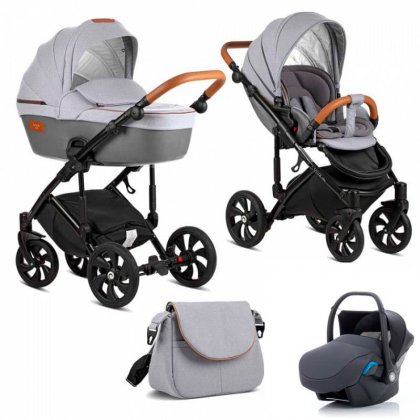 Коляска Tutis Viva Life 2019 3 в 1 074/2 Серебристо серый+Кожа Серый