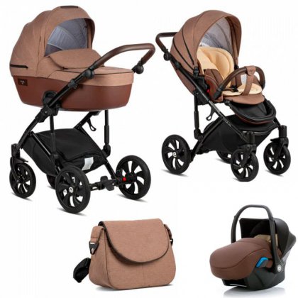 Коляска Tutis Viva Life 2019 3 в 1 078/2 Коричнево-бежевый +Кожа Капучино