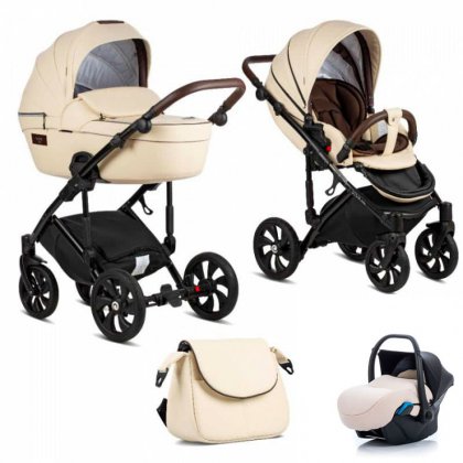 Коляска Tutis Viva Life 2019 3 в 1 086/2 Кожа Ваниль