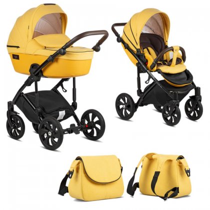 Коляска Tutis Viva Life 2019 2 в 1 075/2 Пастельно-жёлтый+Кожа Шафрановый