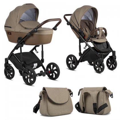 Коляска Tutis Viva Life 2019 2 в 1 071/2 Серо-коричневый+ Кожа Серо-коричневая