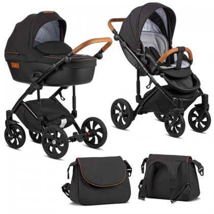 Коляска Tutis Viva Life 2019 2 в 1 070/2 Чёрный муар + Кожа Антрацит