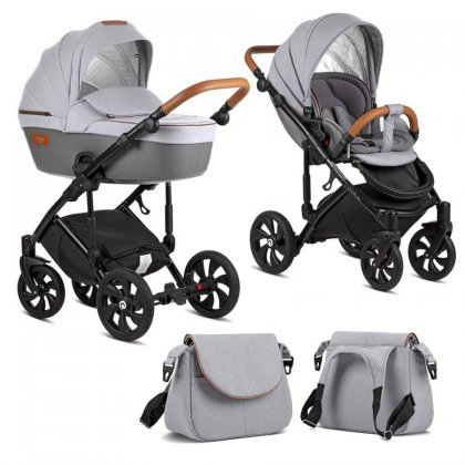 Коляска Tutis Viva Life 2019 2 в 1 074/2 Серебристо серый+Кожа Серый