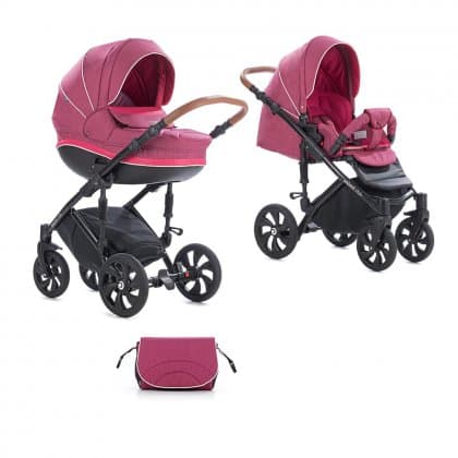 Детская коляска Tutis Mimi Style 2 в 1 308/ Бордовый лен+Брусничный